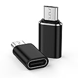 ChrisPow マイクロUSB変換アダプター 2個入り ブラック USB Type-C to Micro USB 変換コネクタ USB C（メス）to Mirco-USB（オス）変換アダプター OTG非対応 タイプCアダプター Type Bコネクタ 2A急速充電 データ同期 アンドロイド充電 Xperia、Galaxy S7、Nexus、 P10 Lite等Micro b Andriod