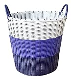 mytodoプラスチックラタンランドリー洗濯物ストレージバスケットFolding Hamper Toy Weavedバスケット パープル MYtodo-23