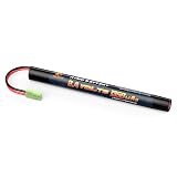 Melasta AK電動ガン用 ニッケル水素 互換バッテリー 8.4V 1350mAh ミニSコネクター付き 東京マルイ AK47S、AK47 HC、MP5K HC、MP5PDW、89式小銃、PSG-1、次世代Mk46モッド0 エアガンに適用