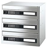 郵便受箱 前入前出型 横型 可変プッシュ錠付 3戸用