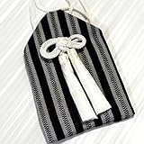 七五三 お守り袋 男児正絹棒縞柄お守り袋 2色 /黒