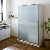 【開梱設置付き】日本製 幅120cm 引き戸 ダイニングボード ホワイト 完成品