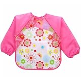 canis ベビー　お食事エプロン　長袖　防水 お絵描き 離乳食 保育園用 対象年齢1～4歳 　かわいいデザイン　動物 16色 (#12)