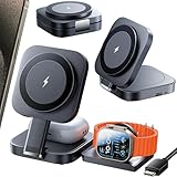 LISEN Apple用 3 in 1ワイヤレス充電器 magsafeiphone 充電器 Airpodsアップルウォッチ 充電器 旅行用