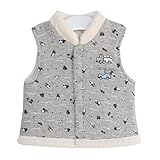 TopCotton ベビー服 ベスト 秋 冬 両面着える 防寒 子供服 チョッキ クルマ柄 グレー (70-80cm)