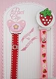 Red Strawberry Ribbon Pacifier Clip by Crystal Dream