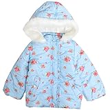 コート ベビー 赤ちゃん 女の子 裏フリース フード付き ハーフコート 中綿ジャンパー サックス 95cm