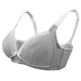 Perfk ブラジャー　ノンワイヤー　授乳　前開き　産後　産前　ブラ　快適　全4パタン5サイズ選択　綿製　 - グレー, 80C