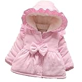 【DELIA】 女の子 子供服 綿入れコート冬服新型 厚加絨乳幼児1~3歳の女性の赤ちゃんは綿入れの冬 (100, ピンク)