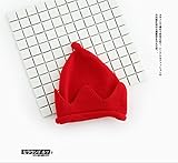 MOMO とんがり帽子　クラウン ニットキャップ 女の子 男の子 キッズ　ベビー　子供用　防寒　おしゃれ　秋 冬　男女兼用 (レッド)