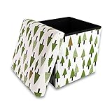 JEFEE 収納スツール オットマン かわいい 折りたたみ式 収納ボック 座れる 足置き 漫画 ストレージチェア おもちゃ 小物収納 おしゃれ 綿麻製（木々）