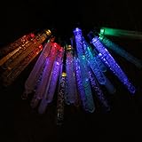 A-SZCXTOP　ソーラーストリングライト 氷柱形 LEDライト イルミネーション クリスマス パーティー 防水 省エネ 環境に優しい 使いやすい カラフル 30LED