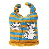 Domybest 【雲が私に微笑んでいる】秋冬ニット帽子 ベビーキャップ かわいいウサギのモデリング スポーツ 誕生日 幼稚園 1-3歳に適して 快適 柔らかく 防寒対策 写真小道具 4色