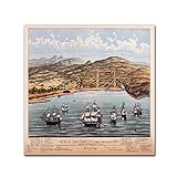 View of San Francisco byビンテージLavoie、14 x 14インチキャンバス壁アート