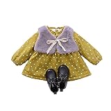 子供服 女の子ワンピース ベビー服 Pojour 偽２セット 可愛いベスト 厚手スカート 裏毛 長袖ドレス オシャレ 冬秋 綿 通園 発表会 旅行 記念日 プレゼント