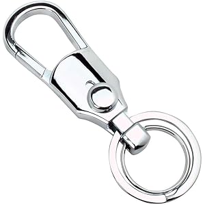 Joy Bonus 【選べる3色】 ダブル リング キーホルダー カラビナ フック メンズ レディース キーケース メタリック シルバー