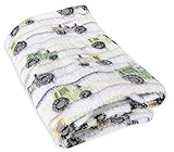 Stephan Baby Super-Soft Coral Fleece Crib Blanket, Down on The Farm Tractor by Stephan Baby [並行輸入品]