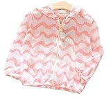 nico+(ニコプラス) ラッシュパーカー フロントジップ 日焼け防止 ボーダー ピンク 100cm