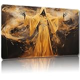 MTGプレイマット、無料収納バッグ付き、MTGゲームマット 24 x 14インチ、カード用TCGおよびボードゲームマット、マウスパッドデスクマット(ゴースト3-レギュラー)
