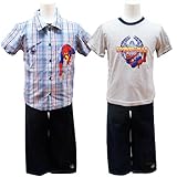 SPIDERMAN（スパイダーマン）半袖シャツ・Tシャツ＆デニム3点セット（ブルー×グレー）