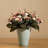 LifeStar 造花 フェイクグリーン 人工観葉植物 お世話のいらない 癒し 観葉植物 インテリア 人工 鉢植え 装飾 本物みたい プレゼント 贈り物 結婚式 パーティー 多色 ピンク 星