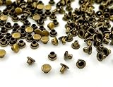 1「片6」 100組入 片面カシメ 頭6mm 足5mm カシメ 6mm カシメセット 革細工金具 かしめ カシメ金具 レザークラフト 金具 頭径6mm 足5mm,真鍮古美