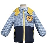 ジャンパー 中綿ジャケット ベビー 男の子 クマワッペン 防寒 フード コート ブルー 95cm