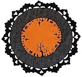 Xia Home Fashions Hallows Eve Embroidered Cutwork 16-Inch Round Halloween Placemat [並行輸入品]