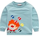 PANCY 子供服 春秋 長袖 Tシャツ トレーナー 丸い襟 キッズ 男の子 女の子 ベビー おしゃれ カジュアル ファッション 可愛い ピエロ 2色