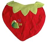 　ミニパイル製ベビースタイ はらぺこあおむし スタイ ベビースタイ エリックカール 涎掛け あぶちゃん 柔らか ワンタッチスタイ 出産祝い ギフト (レッド)