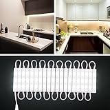 下キャビネットライト、benewell 10 ft 60 LED Underクローゼットカウンターキッチンバスルーム照明、20パックSMD 5630防水調光機能付き明るさタッチスイッチLEDキャビネッ