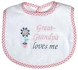 Raindrops Great-Grandpa Loves Me Embroidered Bib, Pink by Raindrops [並行輸入品]