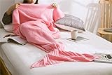 Mermaker ? Beautful Knitting Refreshing Soft Mermaid Blanket Sleeping Bag for Adult and Kids Pink 56