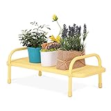 Plant shelf フラワーポットラック、単層フラワーラックバルコニー着陸ネットネットシェルフ長方形マルチファンクションシェルフ Flower racks ( 色 : イエロー いえろ゜ , サイ