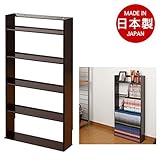 薄型　壁面ミニコミックラック　幅45cm　ブラウン色
