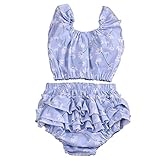 Allouli 夏の赤ちゃんの女の子のノースリーブレーススーツは、トップス+カジュアルショーツの服装