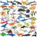 海の動物のフィギュア，リアルな海の動物，ミニ海洋動物のおもちゃ，ビスタプリント46 個の海のミニ生き物セットリアルな動物,学習室、子供部屋用の未就学児向け教育用グッズフィギュア