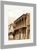 Ashleyフレームプリント新しいOrleans French Quarter street scene in New Orleans、壁アートホーム装飾、ag6466483 40x34 Silver
