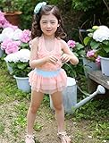 キッズリボンワンピース水着 キャップ付き ライトオレンジ　140 【5点】