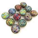 【Angelicate】バネホック ボタン 大 18mm 12種類 セット レザークラフト ハンドメイド 手芸 (宝石箱)