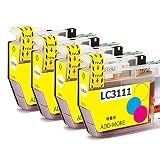 ブラザー用LC3111Y(B3111Y) 互換インクカートリッジ イエロー/大容量/残量表示/個包装/4本セット [対応機種]:DCP-J972N / DCP-J973N-W/B/DCP-J978N / DCP-J572N / DCP-J577N / MFC-J893N / MFC-J898Nなど