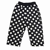 スノーパンツ 防寒 ズボン ベビー 女の子 ドット柄 中綿入り パンツ ブラック 80