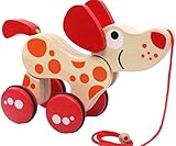 Mille Ti Rana 木のおもちゃ 引っ張るおもちゃ プルトイ お散歩 木製 知育 玩具 (犬)