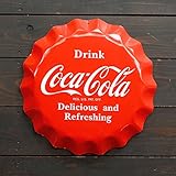 コカコーラ　ボトルキャップサイン「Coca-Cola Delicious and Refreshing」　／COCA-COLA BRAND／