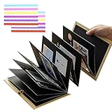 Copeflap アルバム 手作り A4 台紙 スクラップアルバム 蛇腹 アコーディオン式 コーナーシール付き (ブラック)