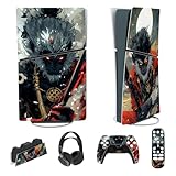 PlayVital 新モデルps5 Slim本体デジタルバージョンに対応用スキンシールステッカー、ps5ヘッドセット＆充電ステーション＆リモコンに対応用スキンシール、ps5コントローラーに対応用スキンステッカー【Inkblade Wukong】