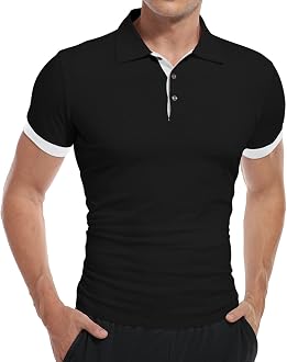 Long Sleeve Polo Shirts Casual Slim Fit 