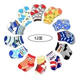 Vicloon 赤ちゃん 靴下【12足セット】 かわいい ベビーソックス 滑り止め付き 子供 くつした 綿 カラフルソックス 0-24ヶ月 女の子 男の子 春秋