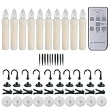 キャンドル リモコン PChero イルミネーション 点滅LEDライト ホルダー クリップ 吸盤 針が付 電池式 100時間まで点灯続け 結婚式 パーティー 教会 飾り 10本セット