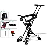【DEARGENA】4輪ベビーカー ハンディーキッズスクーター 超軽量 折りたたみ式のベビーカーで ベビーカー 高さ調整可能 2歳から 3C認証 より安全性が高いです 折りたたみ式